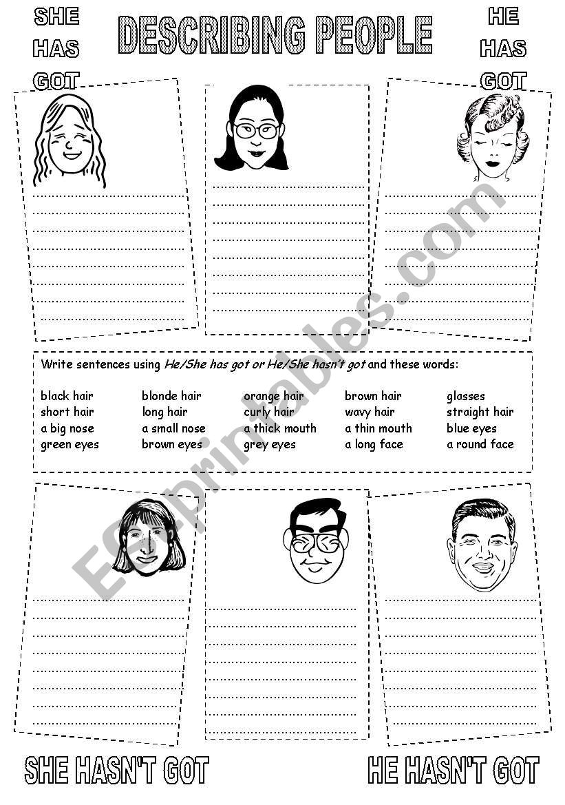 DESCRIBING PEOPLE (3)  worksheet