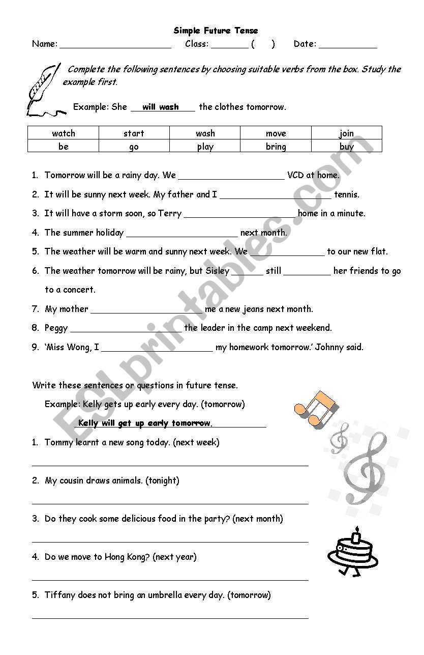 Simple Future Tense Practice worksheet