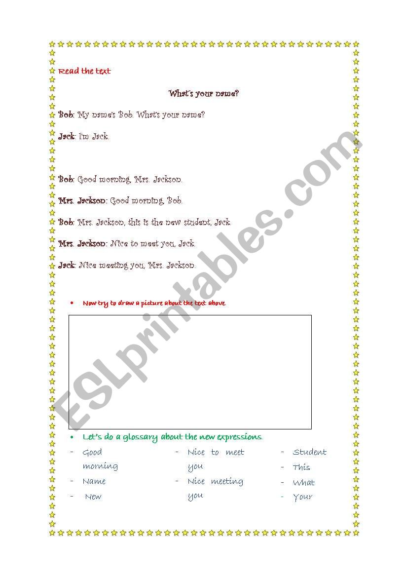 GREETINGS worksheet