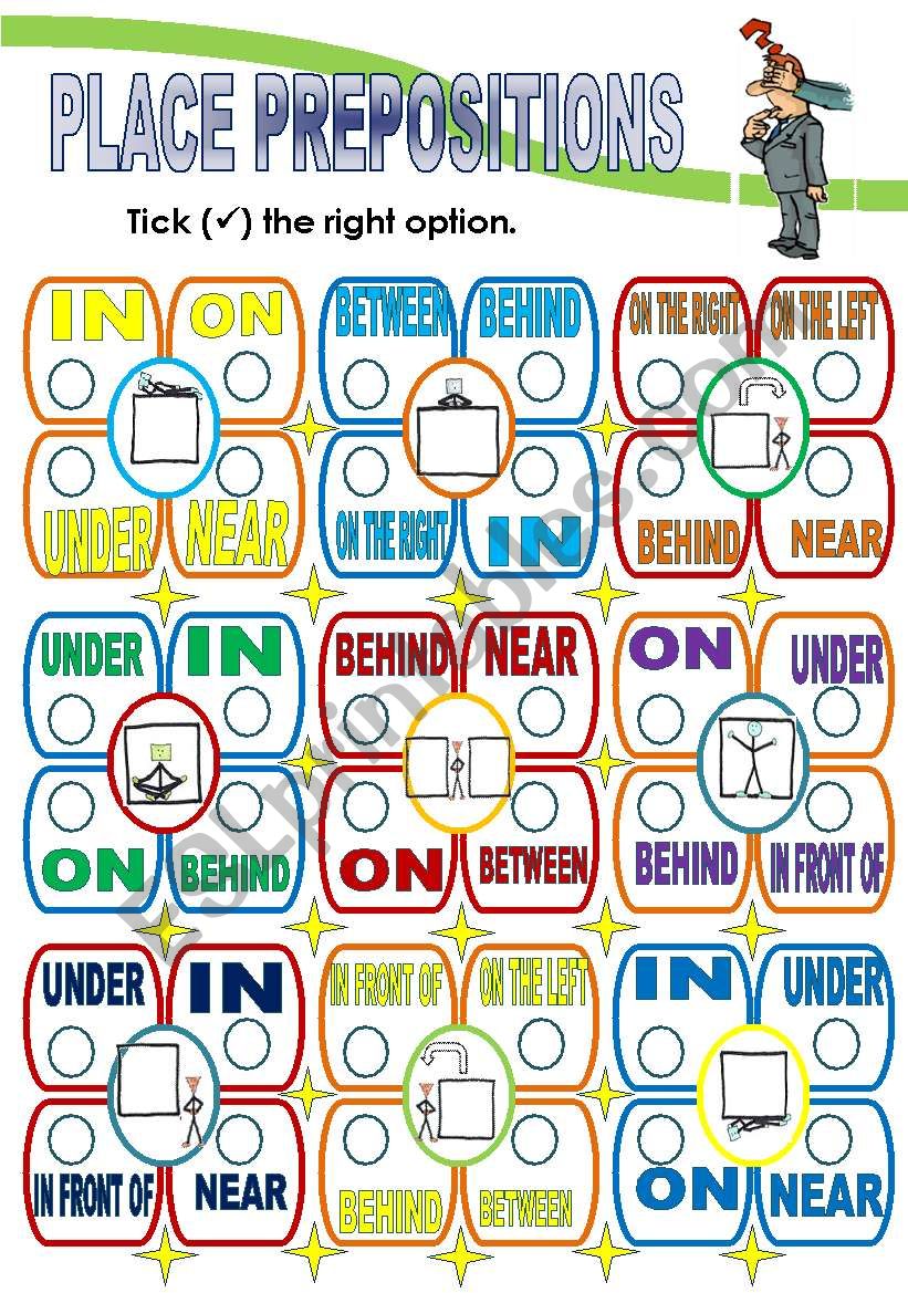 PLACE PREPOSITIONS worksheet