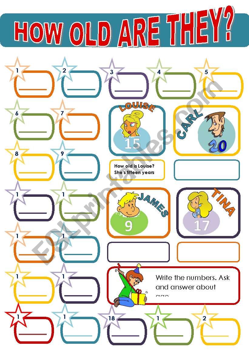 HOW OLD ARE THEY? worksheet