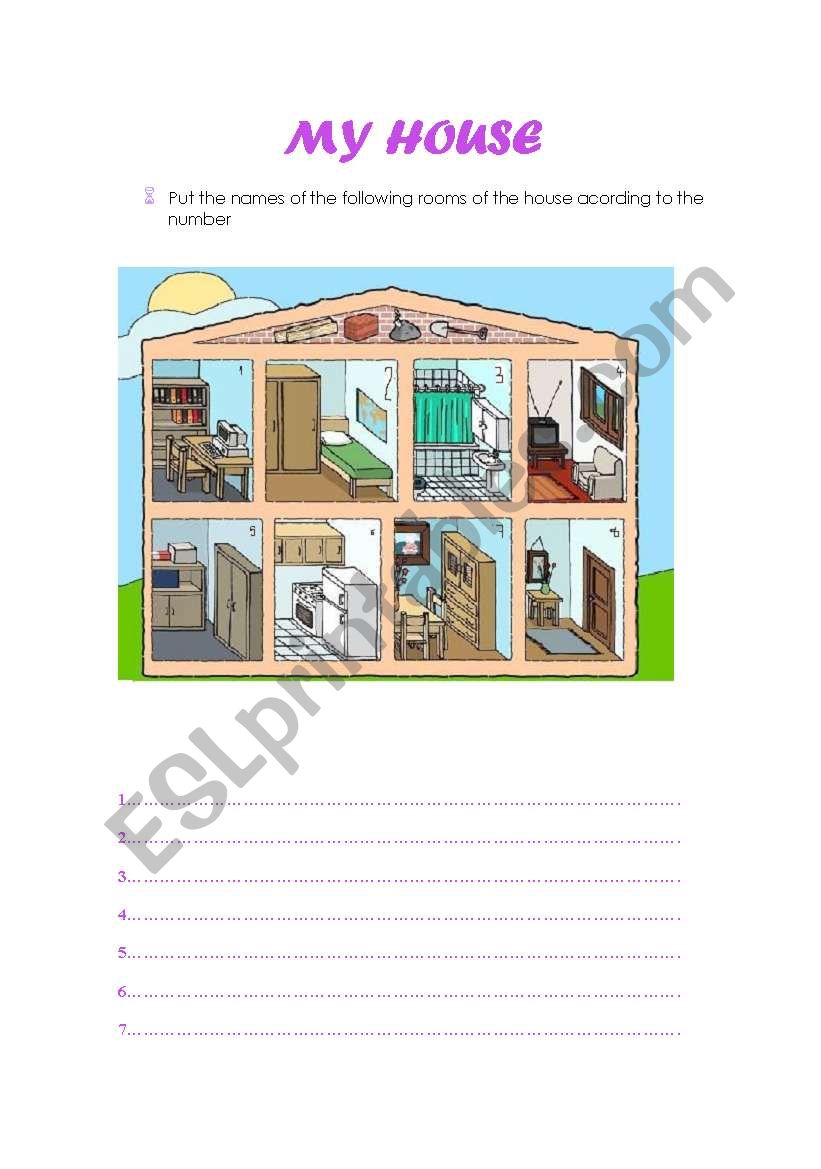 MY HOUSE worksheet