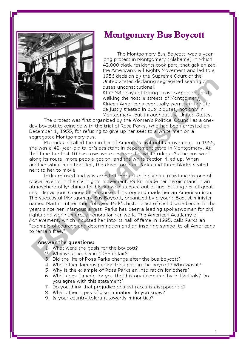 Racism and Rosa Parks (3 pages)