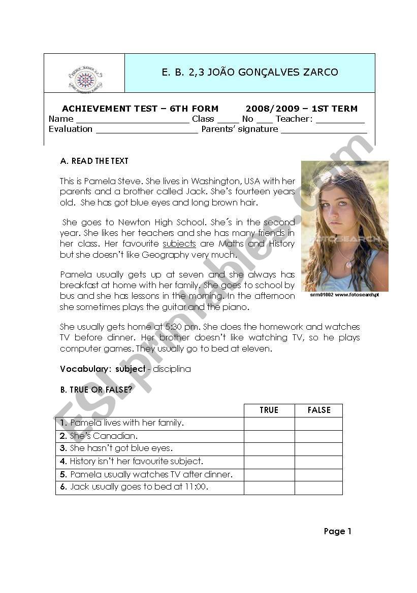 Test - Present Simple , Routines, Present Continuous