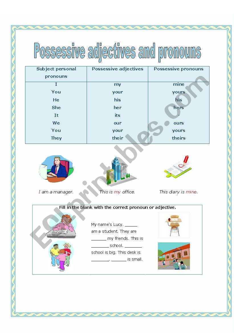 Possessive adjectives and pronouns
