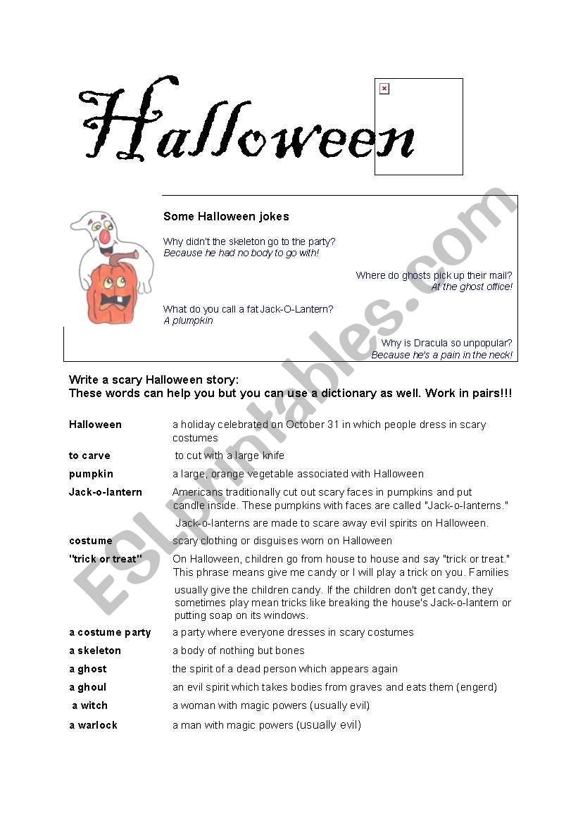 halloween worksheet