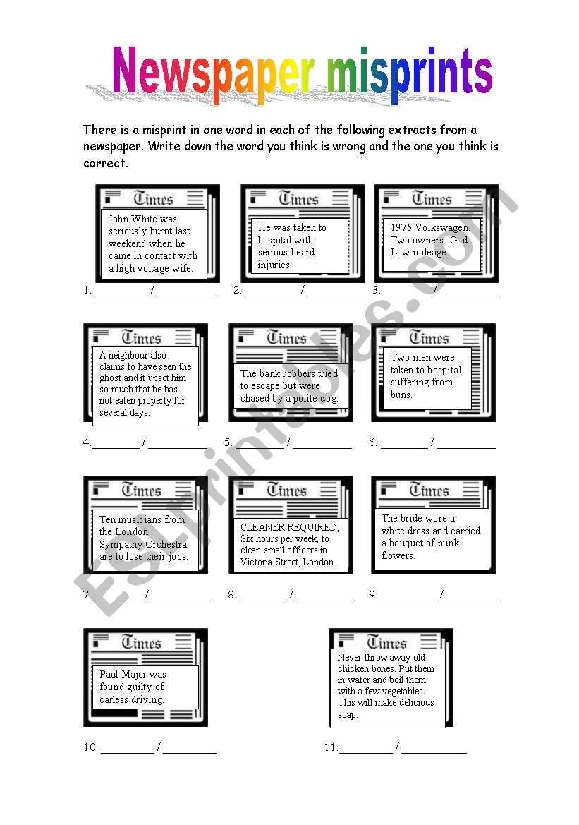 NEWSPAPERS / MASS MEDIA (2/2) worksheet