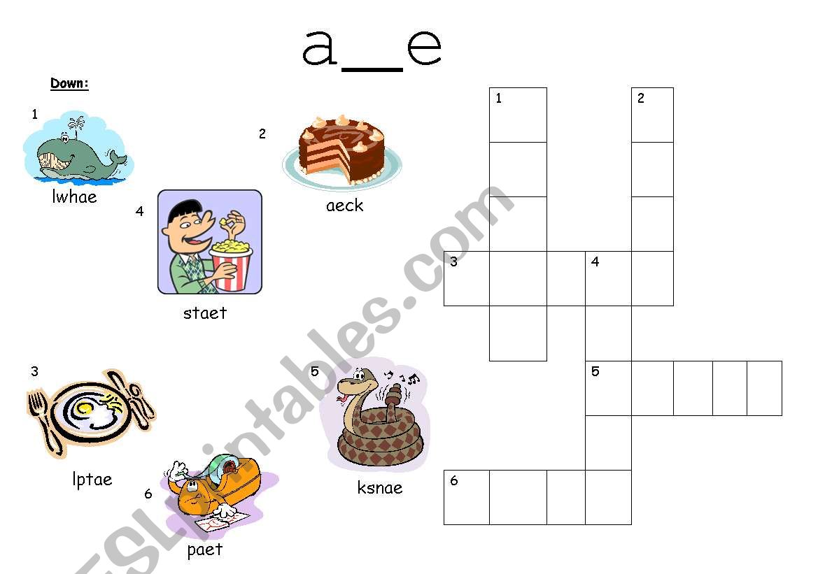 a_e phonics worksheet