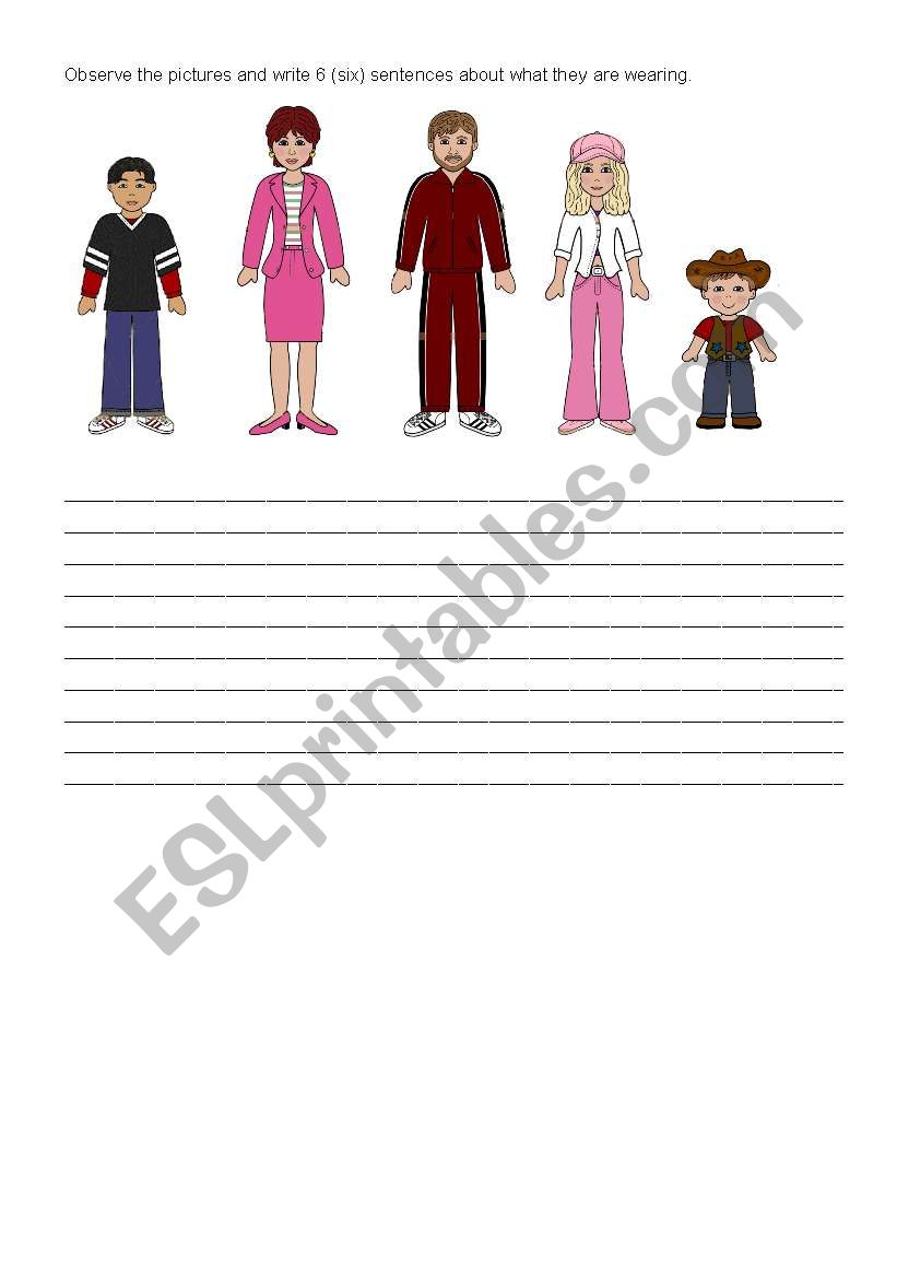 Comparatives or clothes worksheet