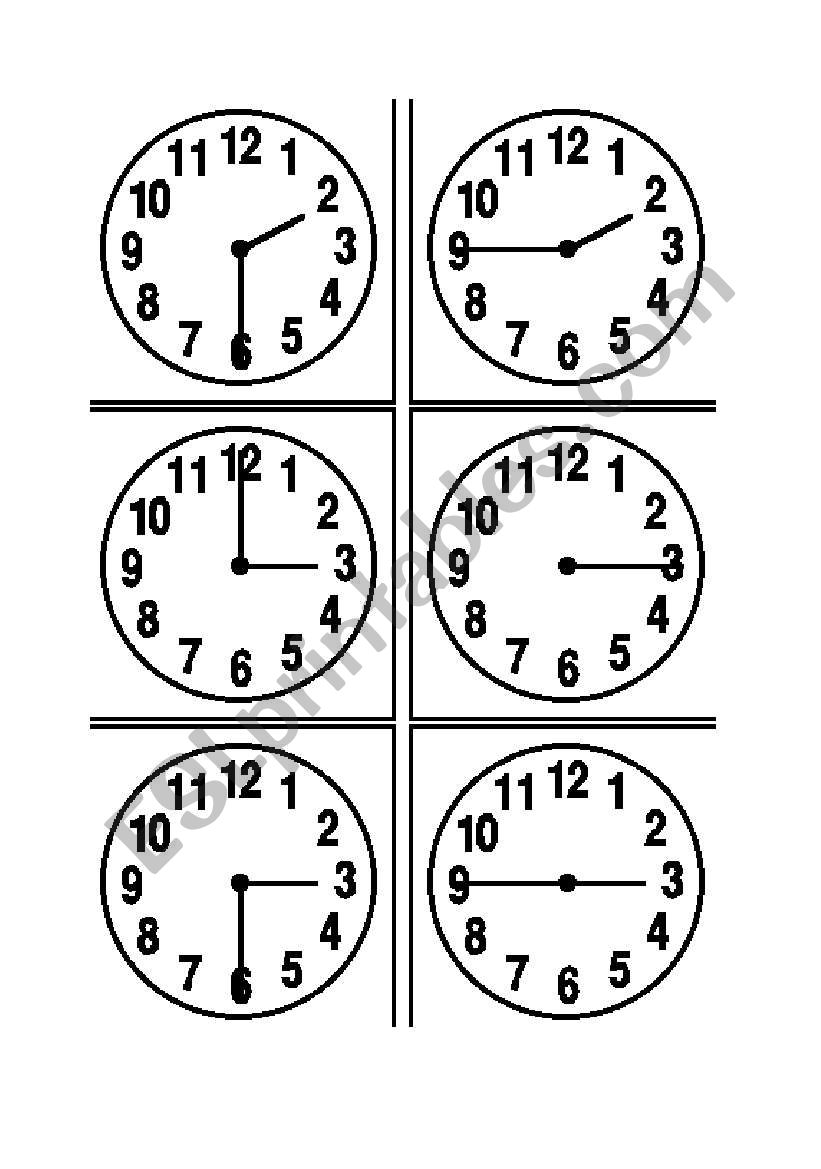 clock cards 2 worksheet