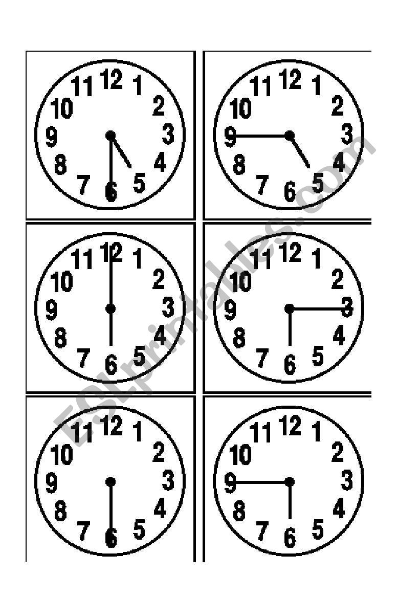 clock cards 3 worksheet