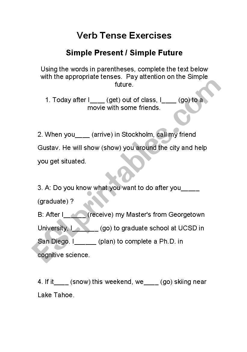 Present Continuous Exercises worksheet