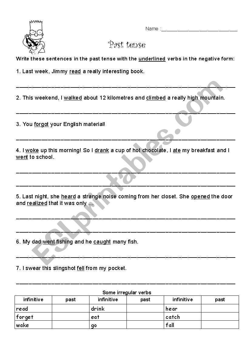 Simple Past Negative Form worksheet