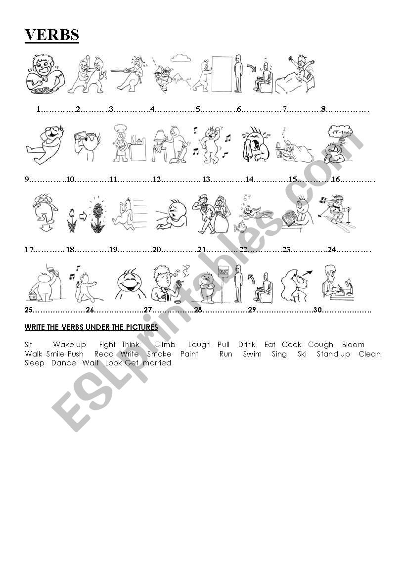 verbs and adjectives worksheet
