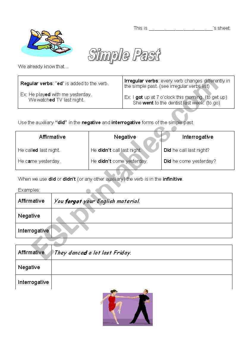 Simple Past worksheet