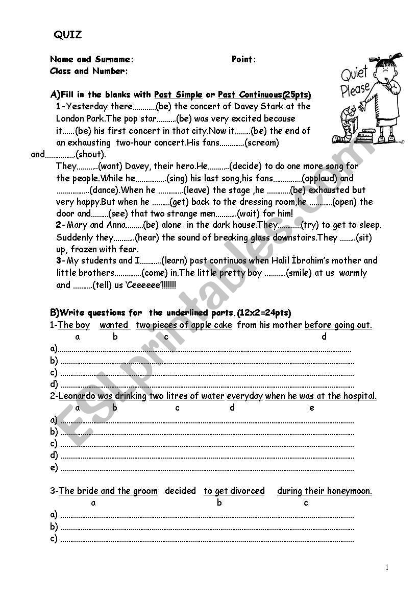 quiz worksheet