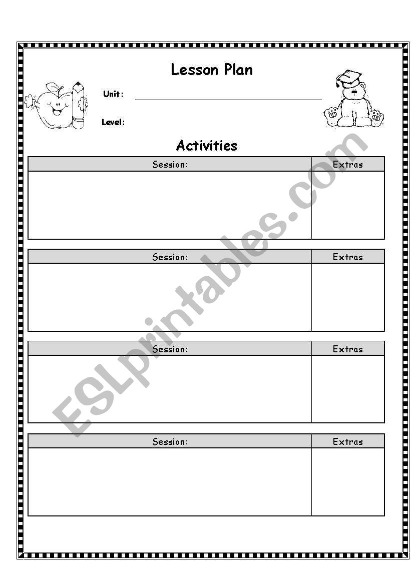 Lesson Plan worksheet