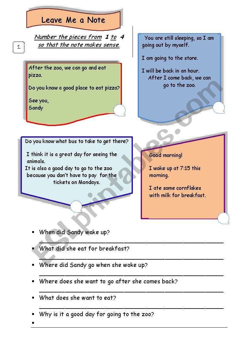 Reading Comprehension / Guided Writing Task-Thank you note/3 pages