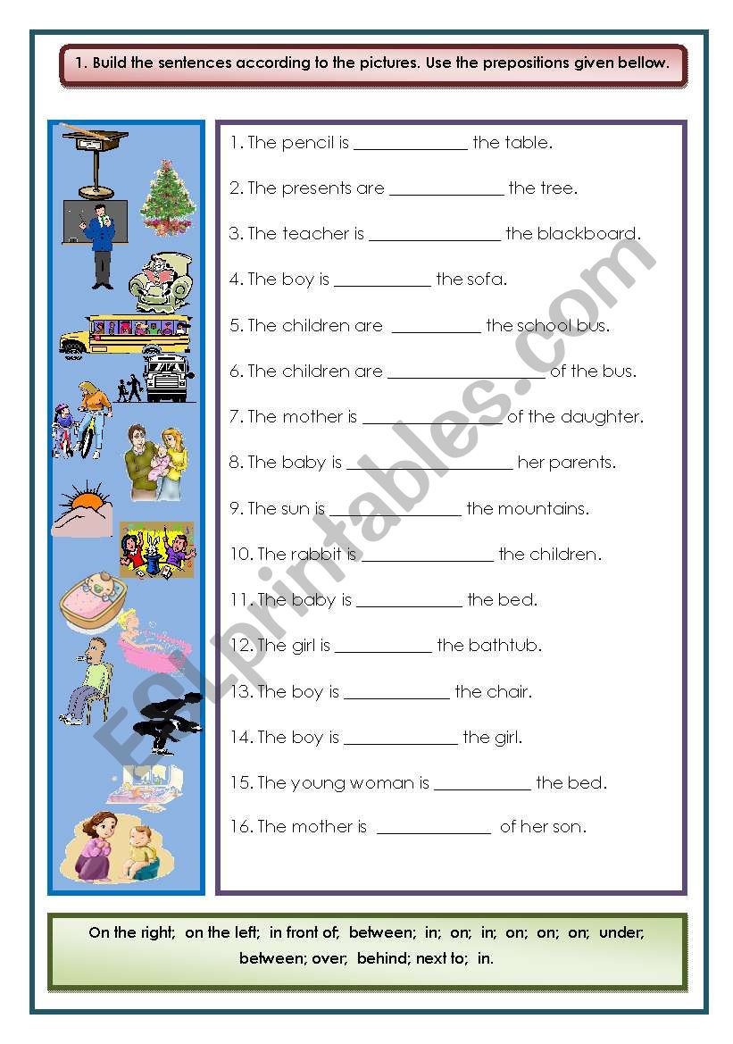 Prepositions! worksheet