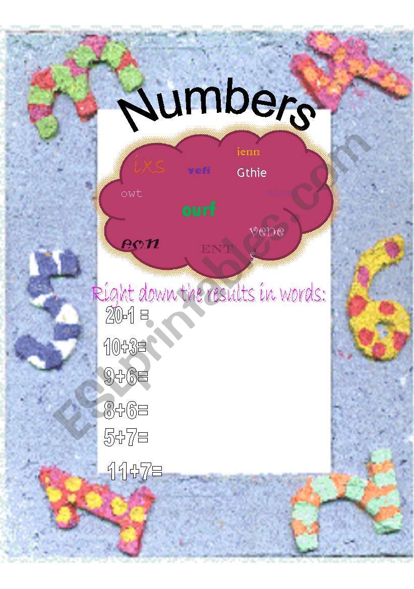 Numbers worksheet