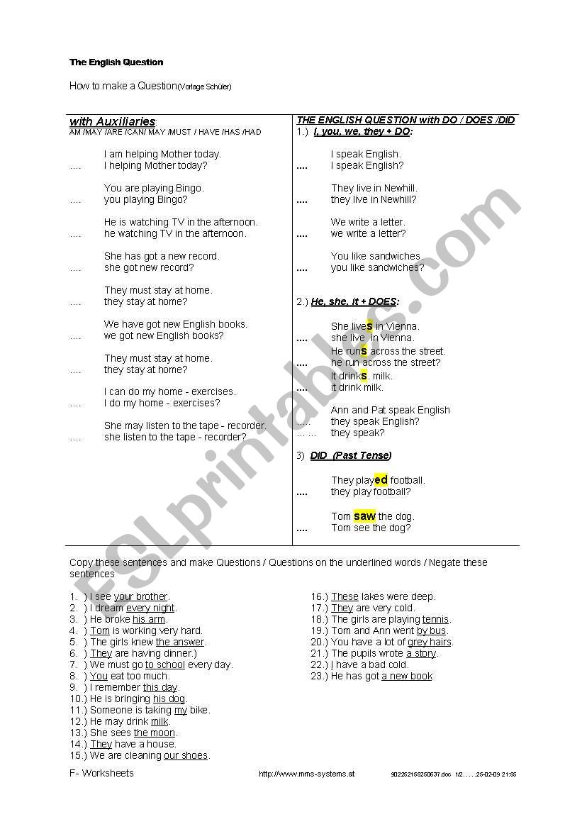 Asking Questions  worksheet