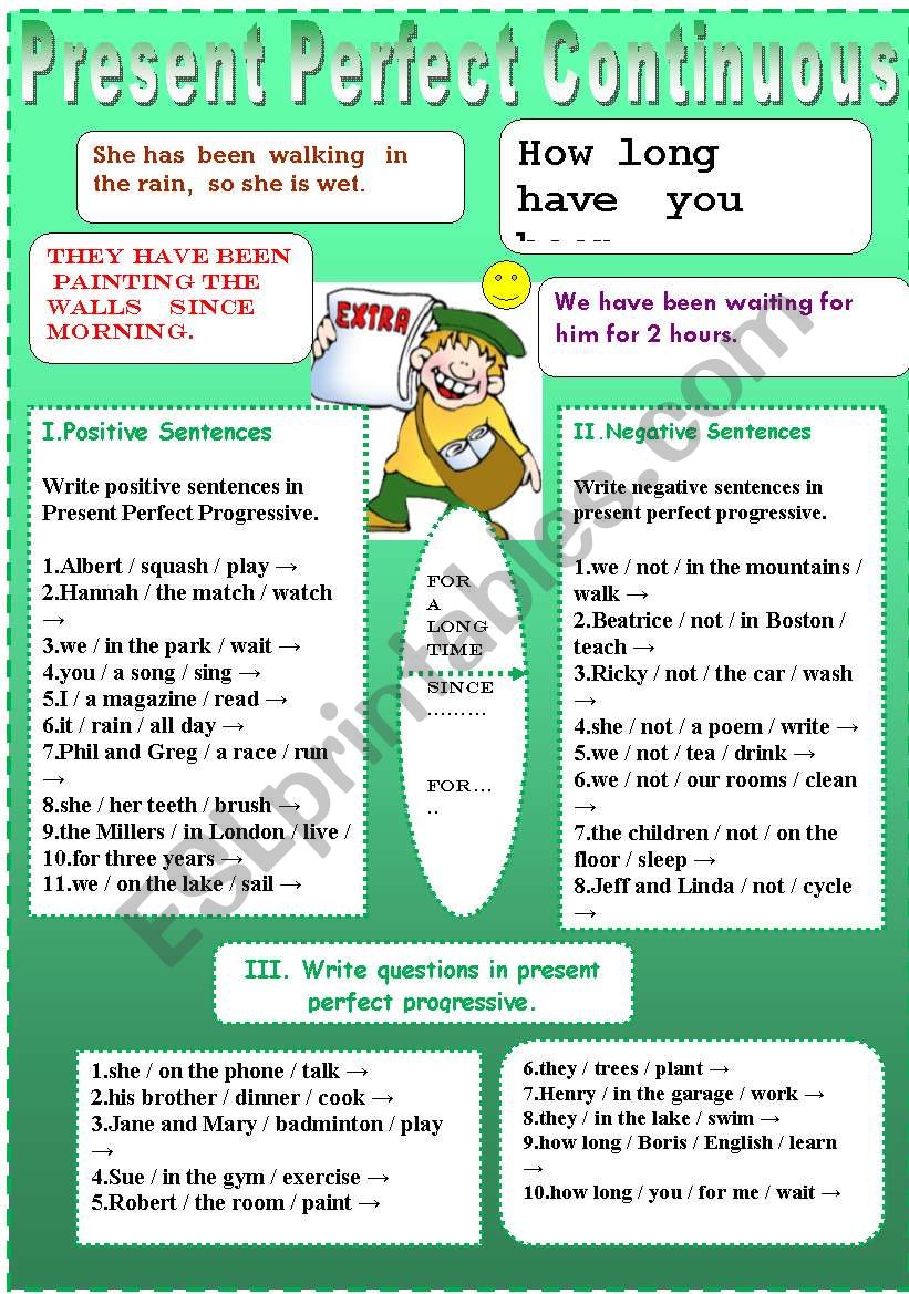 Present Perfect Continuous worksheet