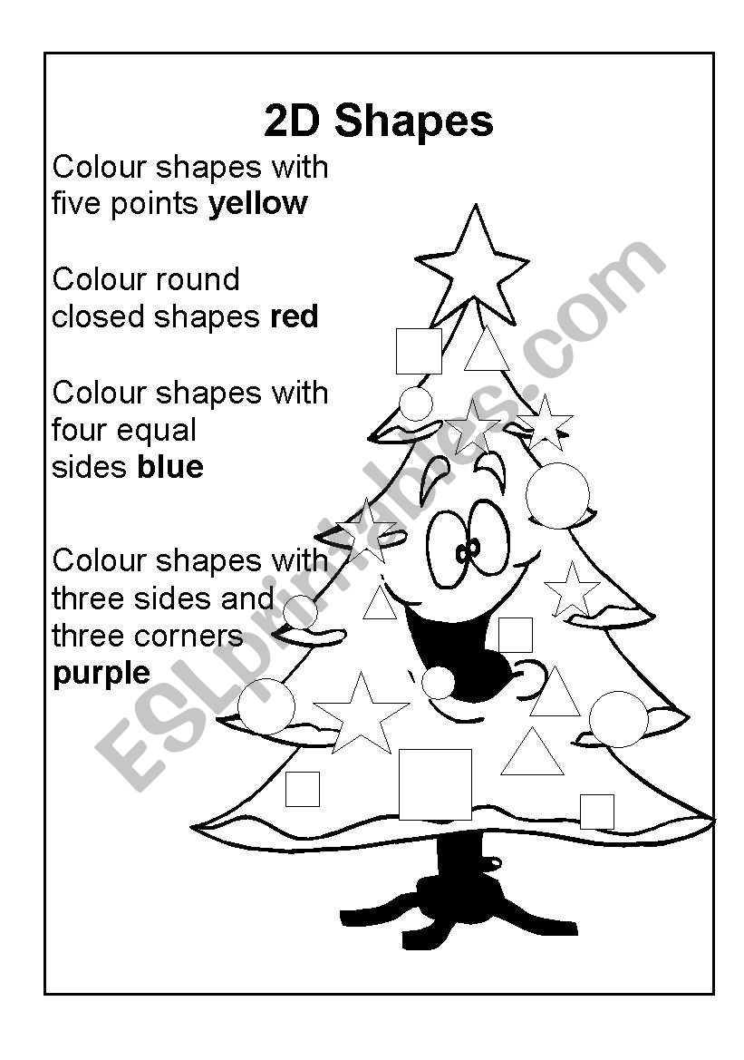 Christmas 2D Shapes worksheet
