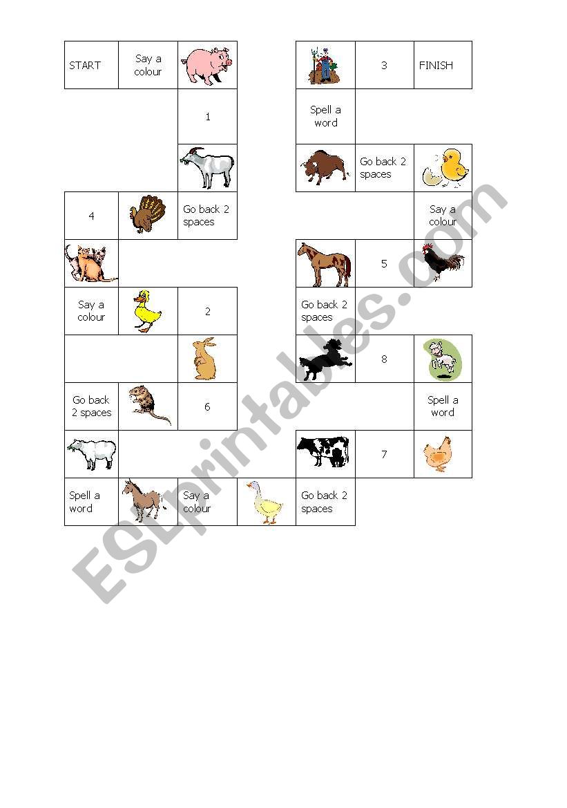 Farm Animal Game worksheet