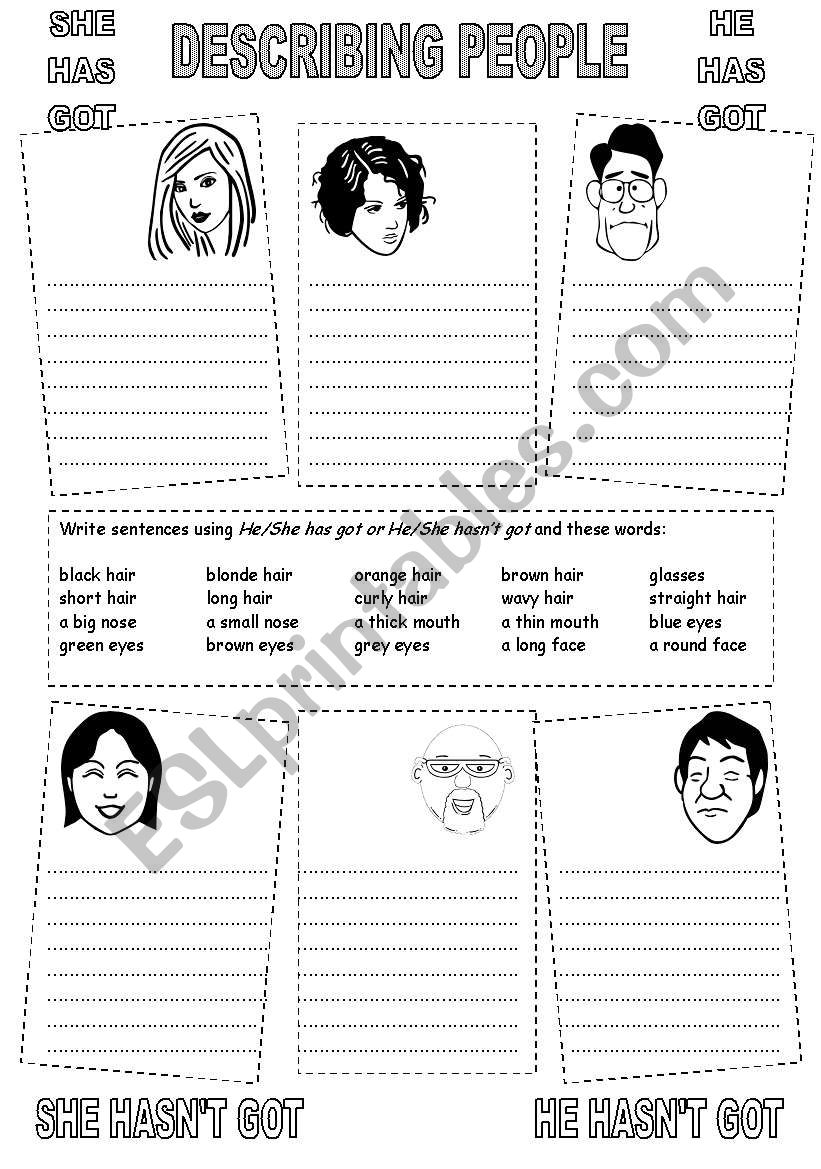 DESCRIBING PEOPLE (4)  worksheet