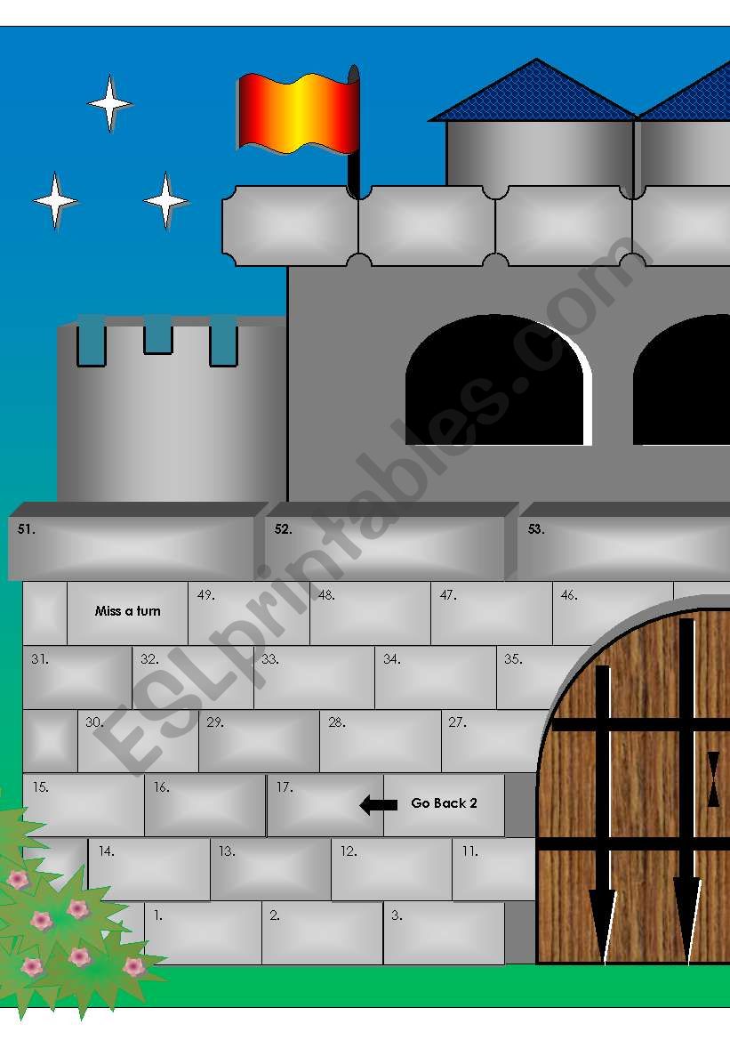 Castle Game Board - 2 Pages worksheet