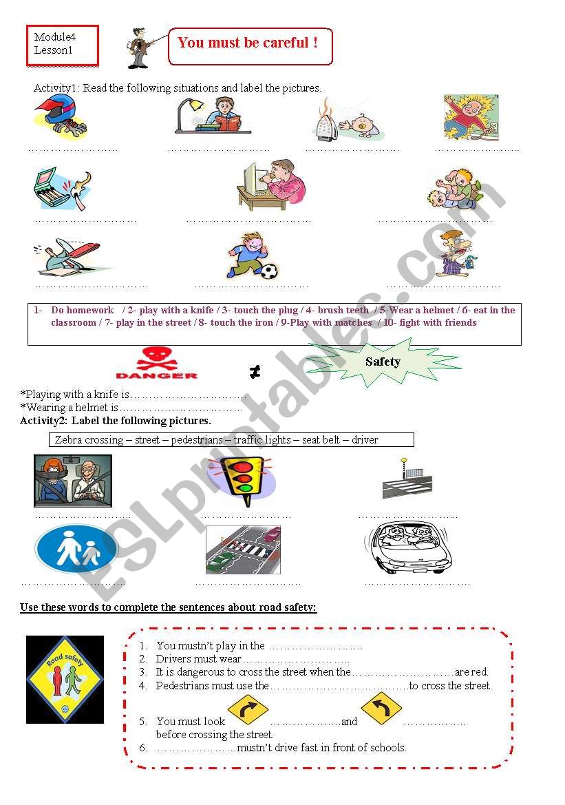 you must be careful (part1) worksheet