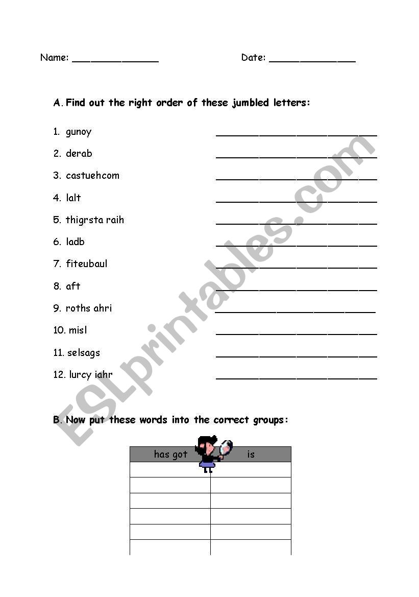 describing people worksheet