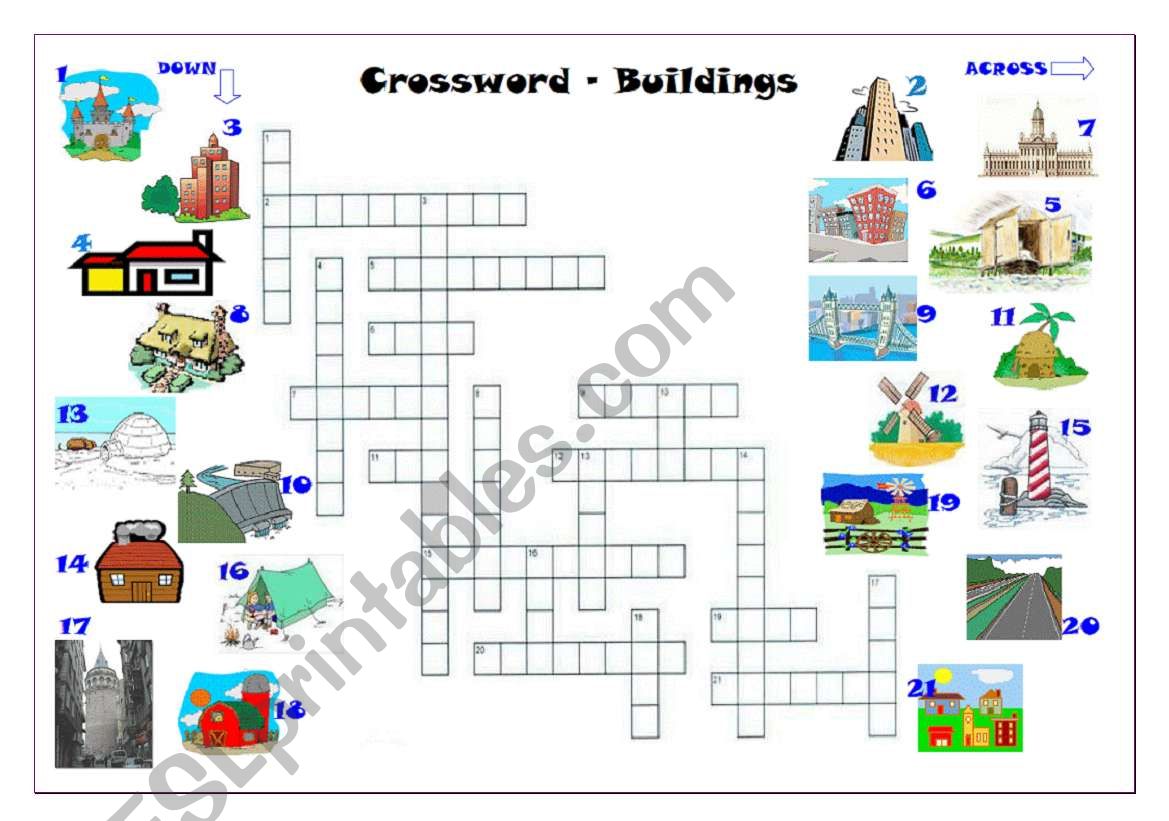 Crosswords - Different Types of Buildings