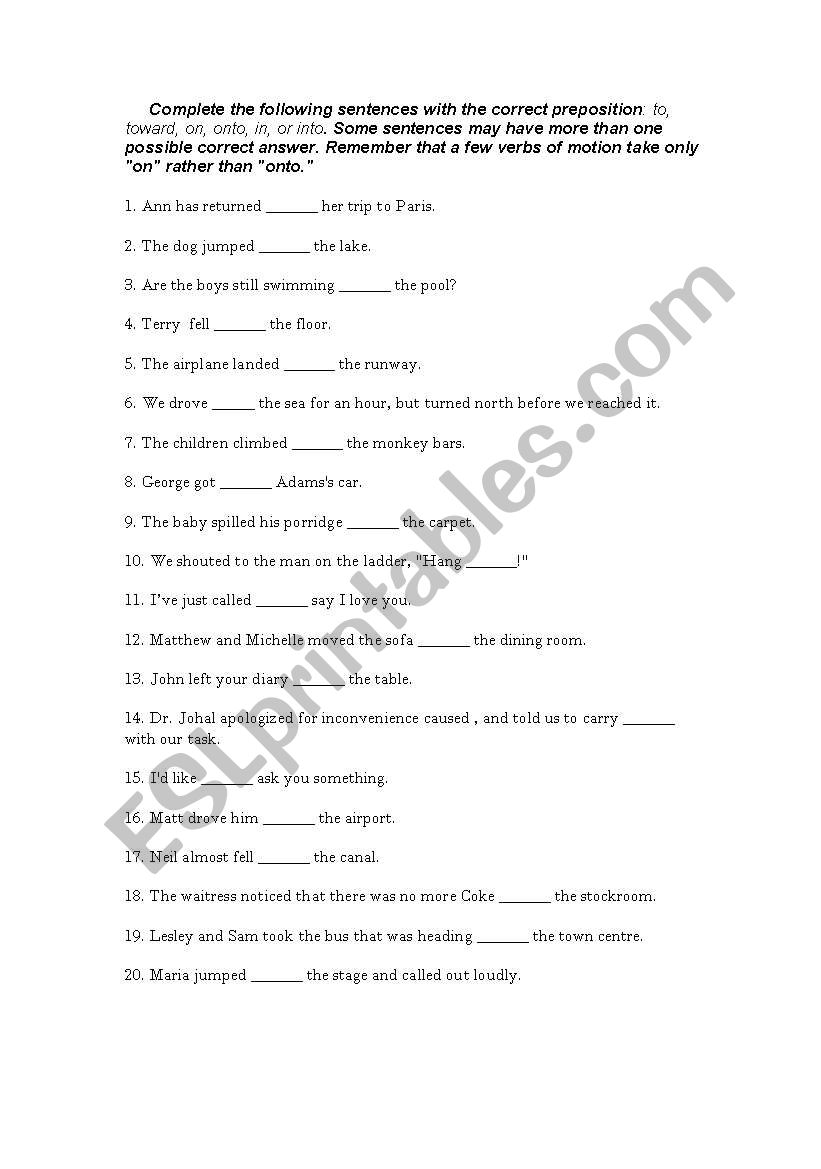 *****Preposition Gap Fill***** 