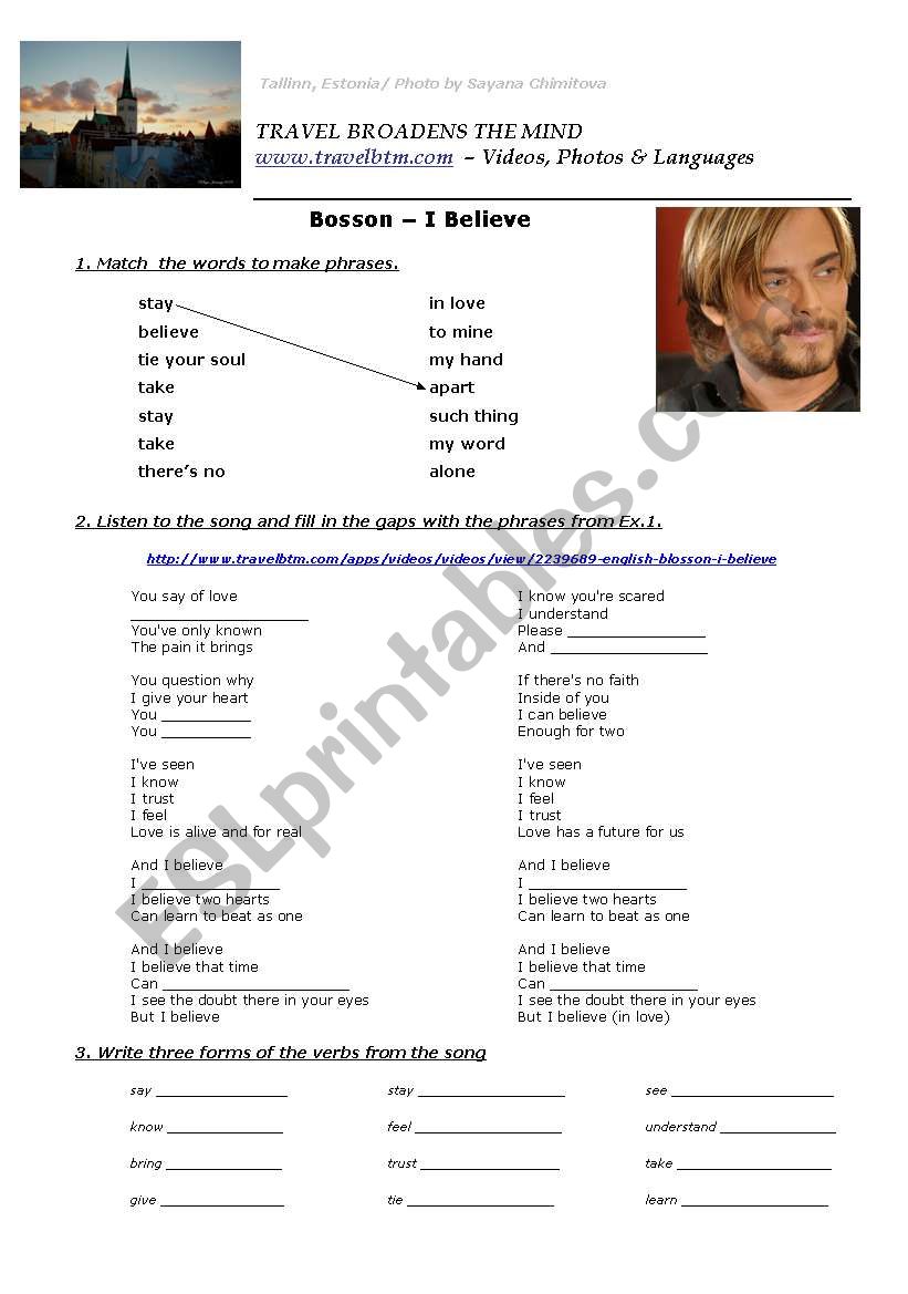 Bosson - I Believe worksheet