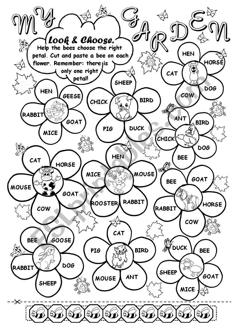 My Garden (farm animals) worksheet