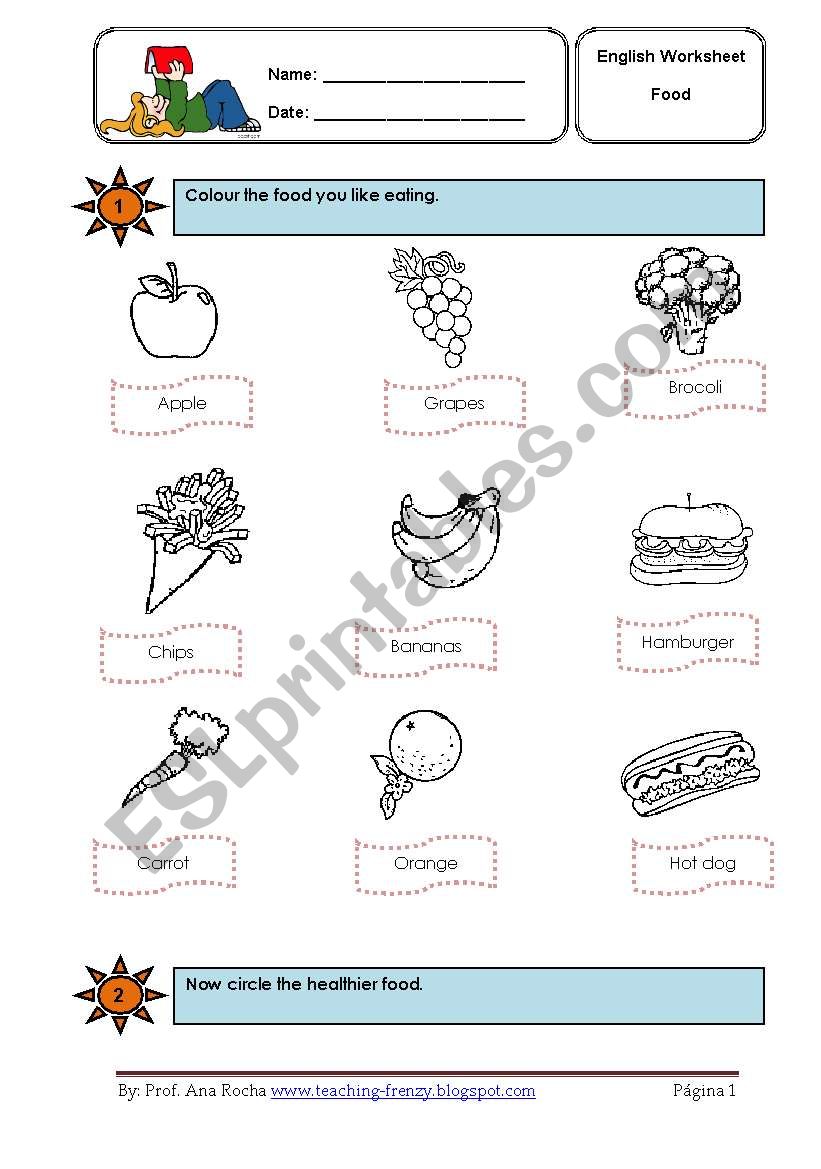 Food - Worksheet worksheet