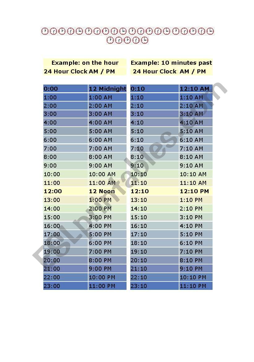 time cards worksheet