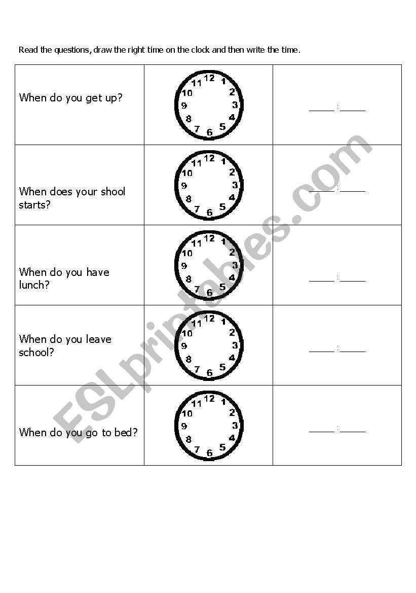 time worksheet