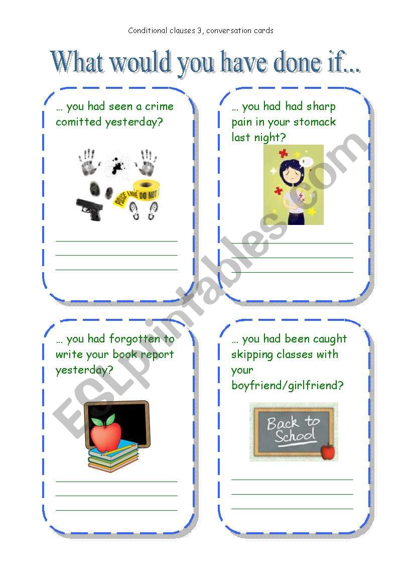 conditional clauses 3 (3) worksheet