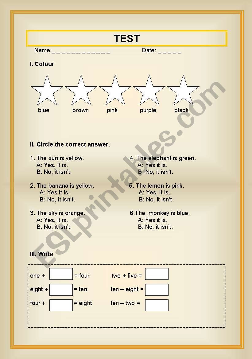 Test worksheet