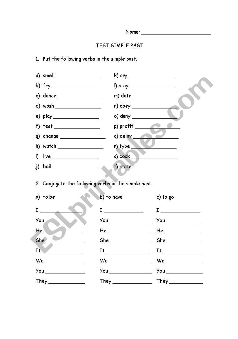 Simple Past worksheet