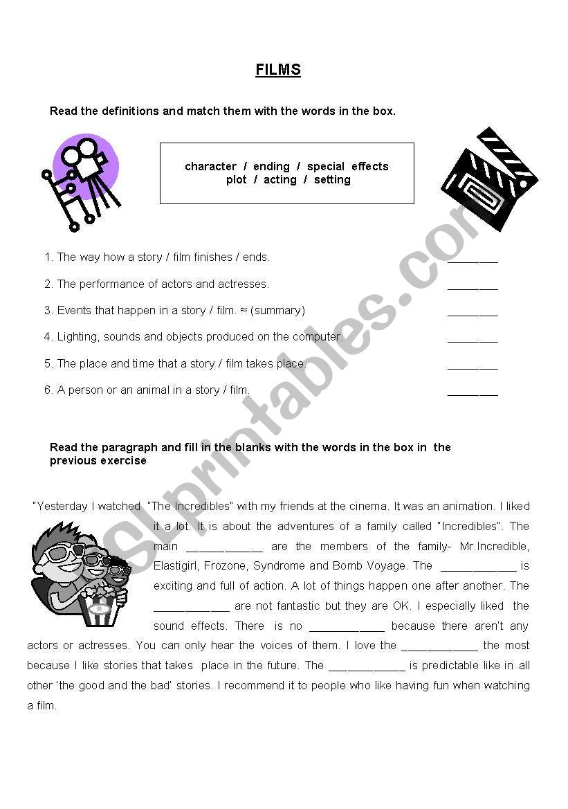 FILMS worksheet