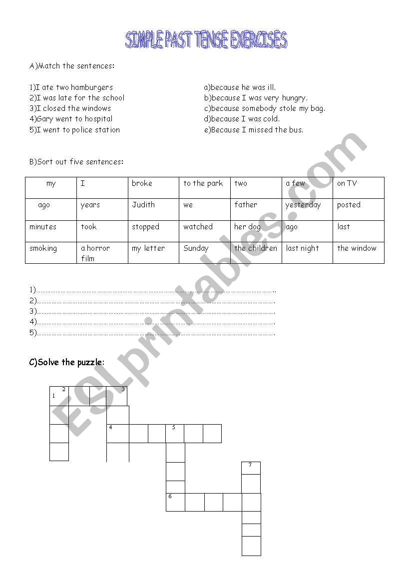 Simple Past Tense worksheet