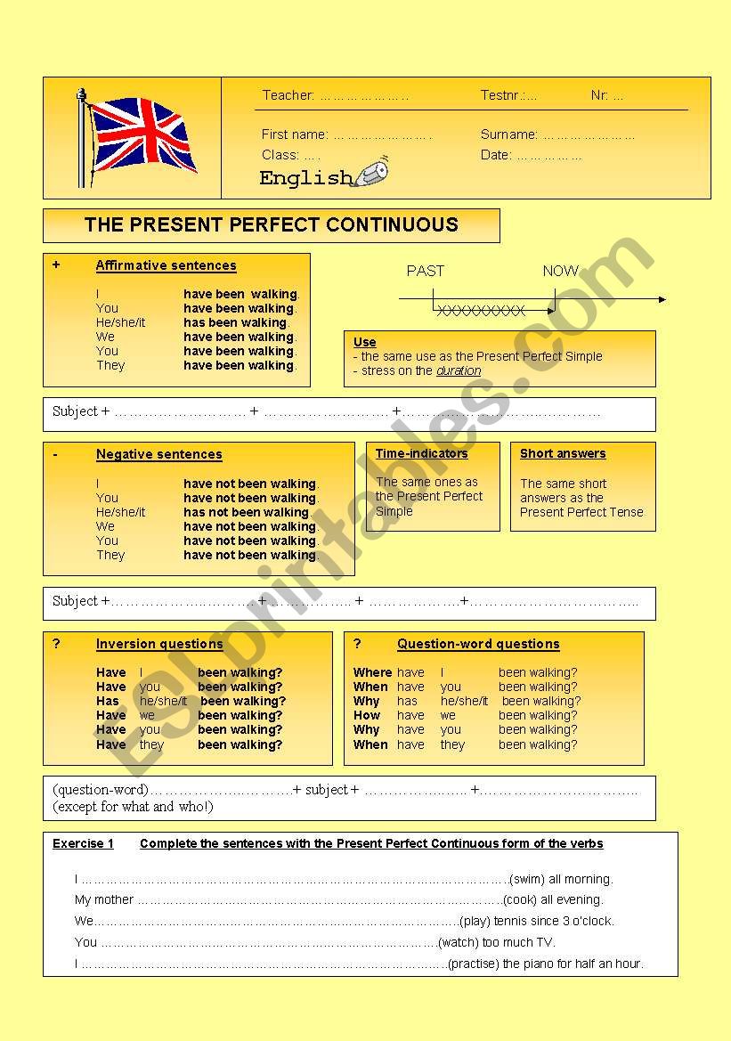 The Present Perfect Continuous