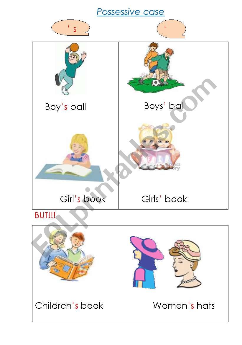 Possessive case worksheet