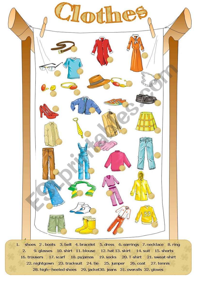 Clothes worksheet