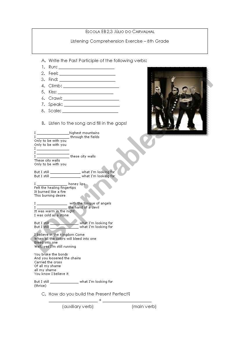 I still havenÂ´t found - U2 worksheet