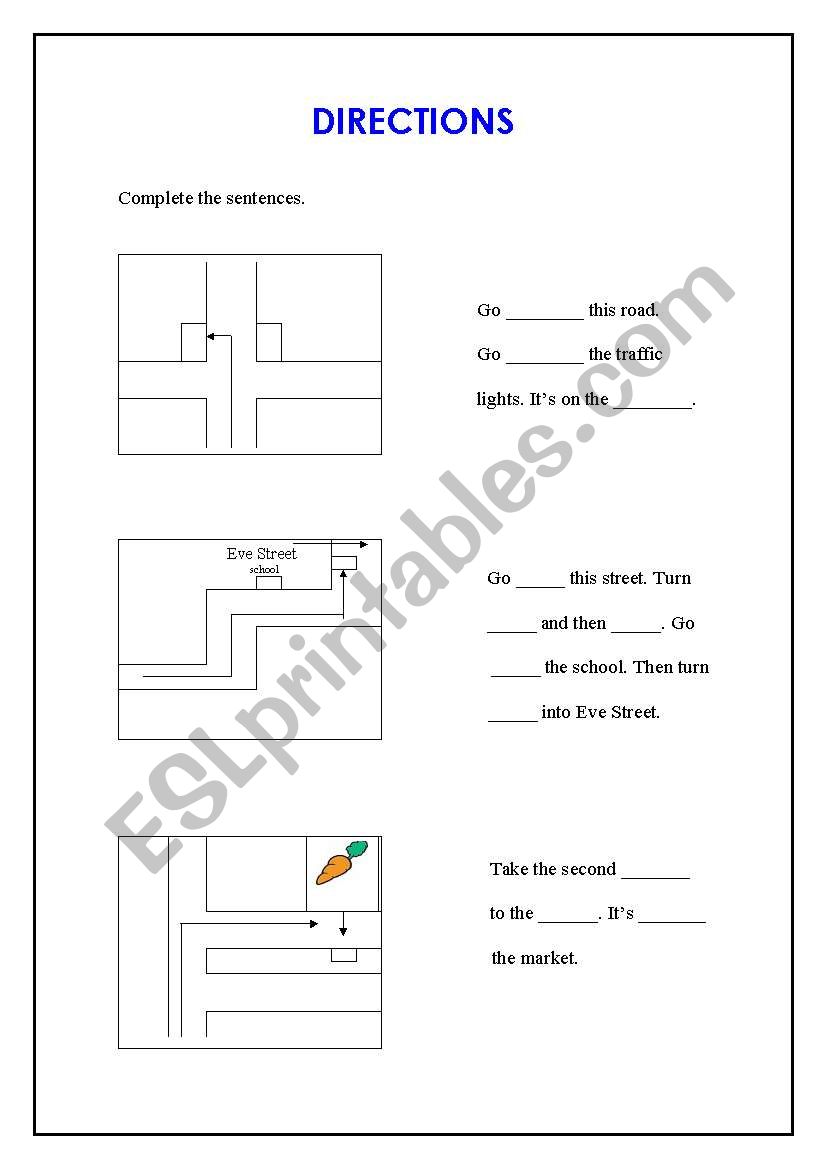 Directions worksheet worksheet