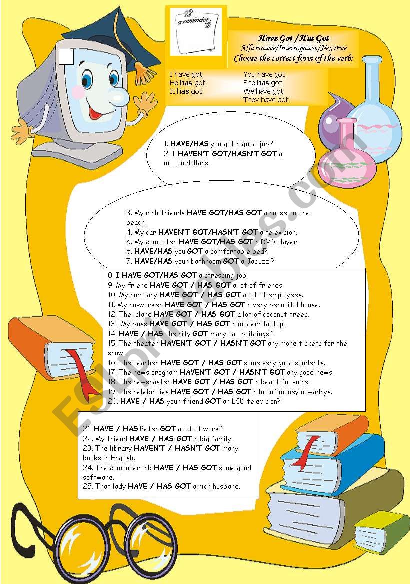 Have got or Has got? worksheet